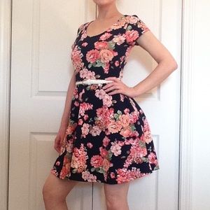 Floral Cap Sleeve Dress
